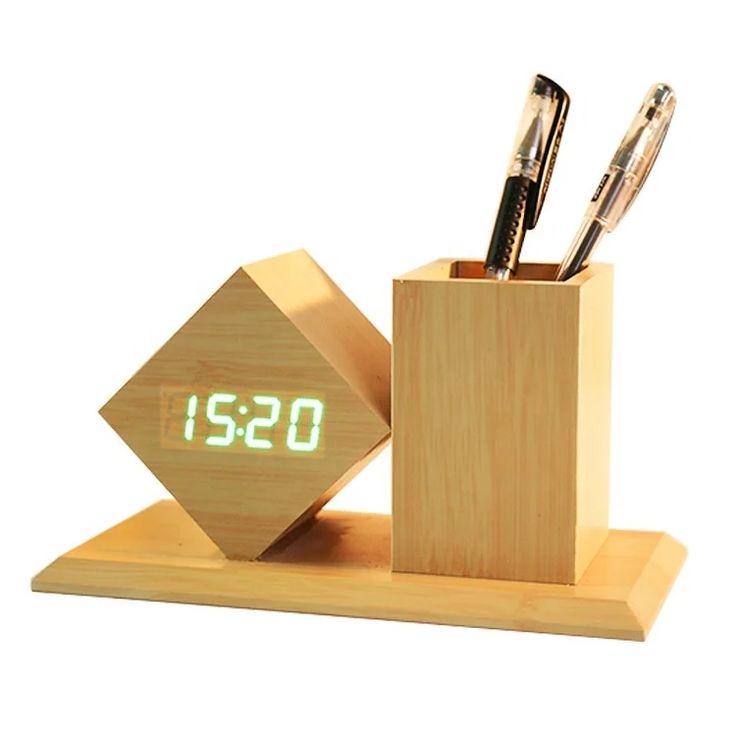 Digital Clock Pen Holder